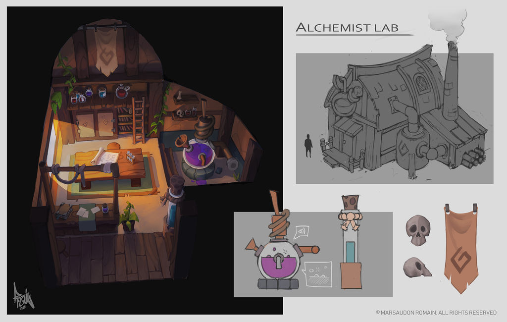 Alchemist lab | Concept sheet by Roqin on DeviantArt