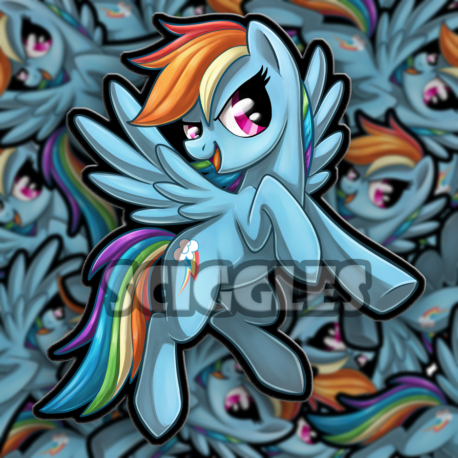 Raainbowdash Sticker Sticker- Rainbow Dash by Sciggles on DeviantArt