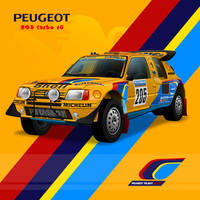 Peugeot 205 Turbo 16 Paris-Dakar Rally 1987.