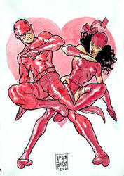 Daredevil and Elektra Valentines Original