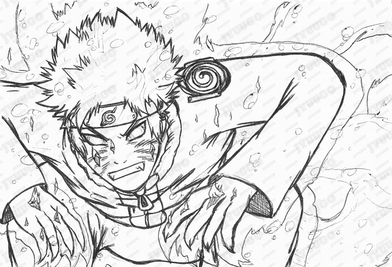 Naruto - Kyuubi Mode - Sketch