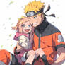 Naruto with his daughter Hanami chan