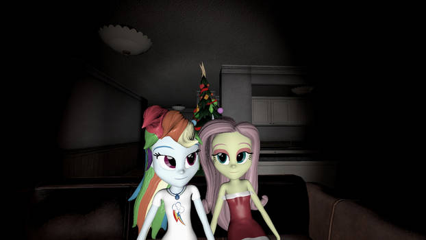 Dashie and Fluttershy spending xmas night together