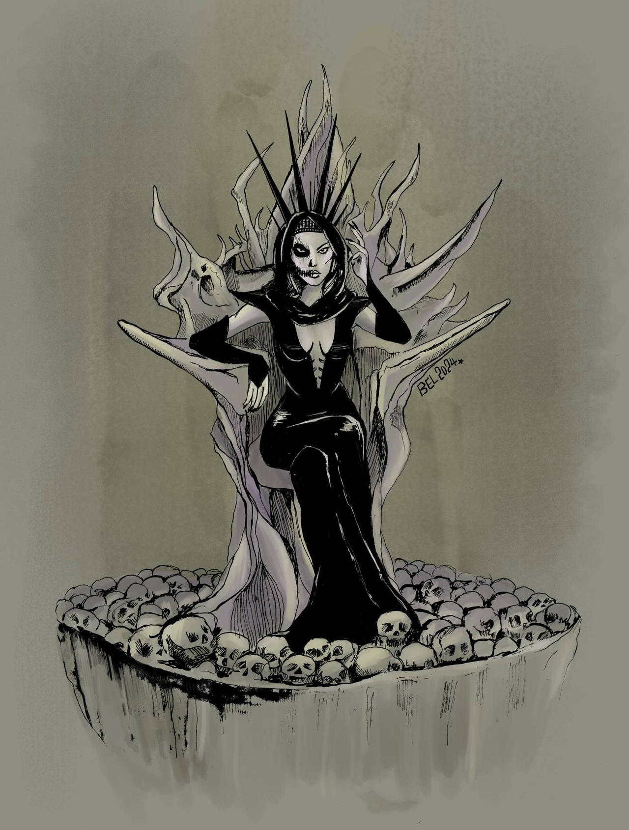 Death Ink Deviantart Lady Death on her throne by ink-sicive on DeviantArt