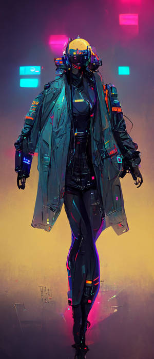 Cyberpunk DJ Girl by Midjourney