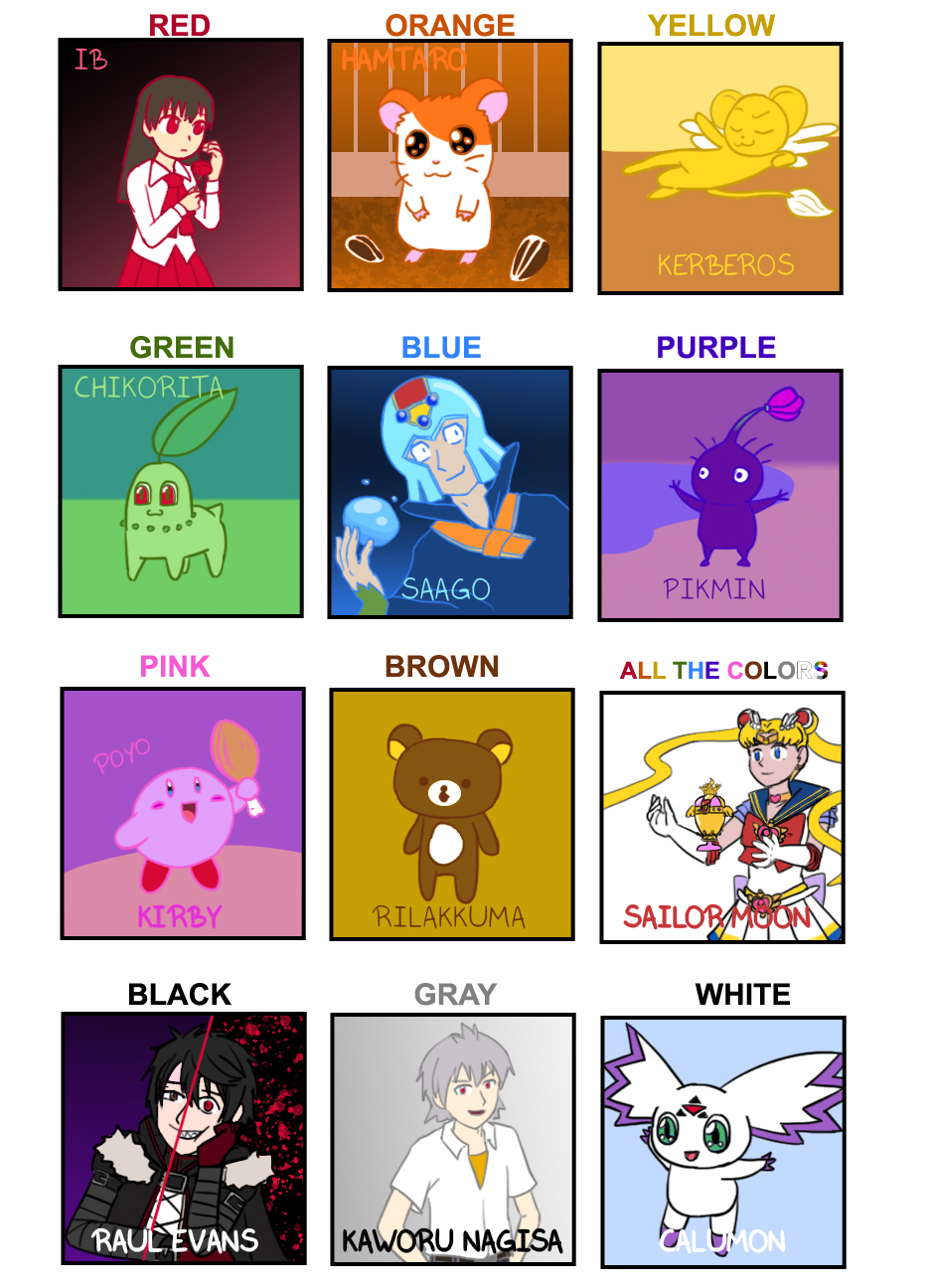 Characters color meme