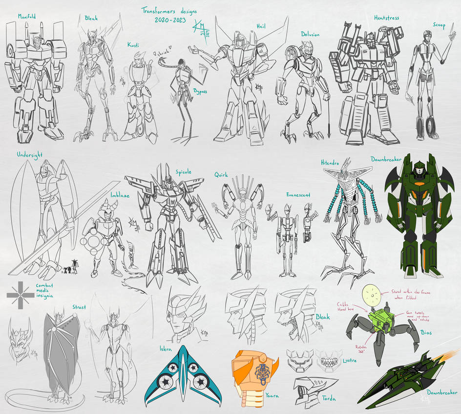 Transformers design sketches by miemietin on DeviantArt