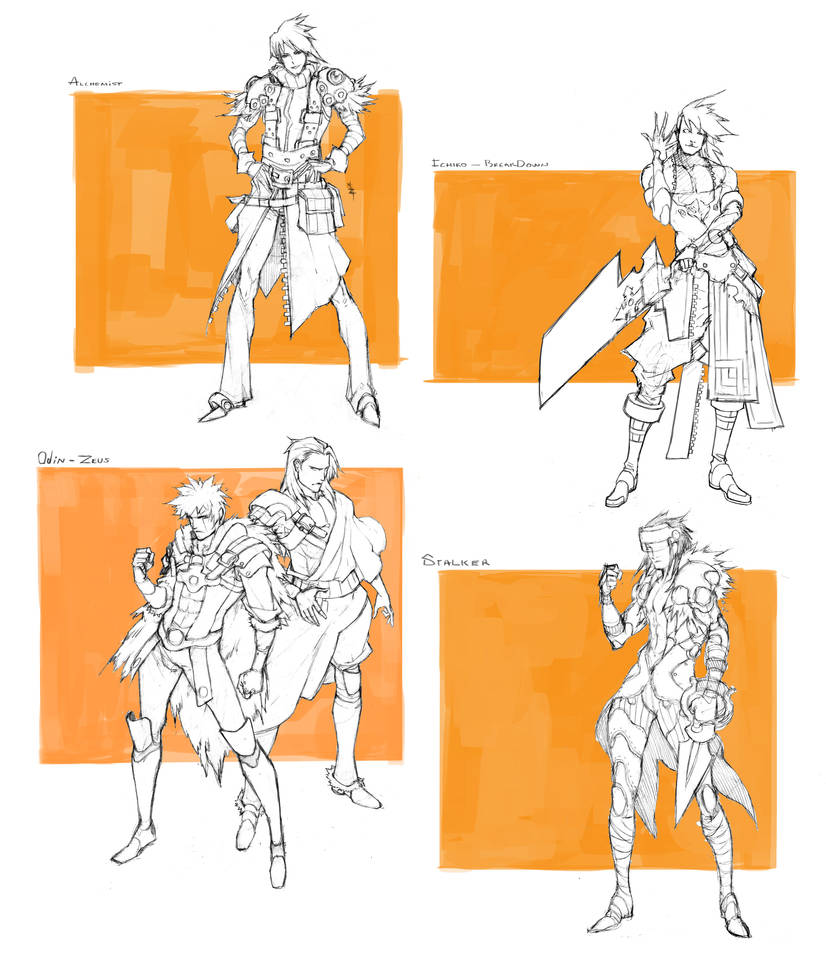 Character drafts #1 by MizaelTengu on DeviantArt