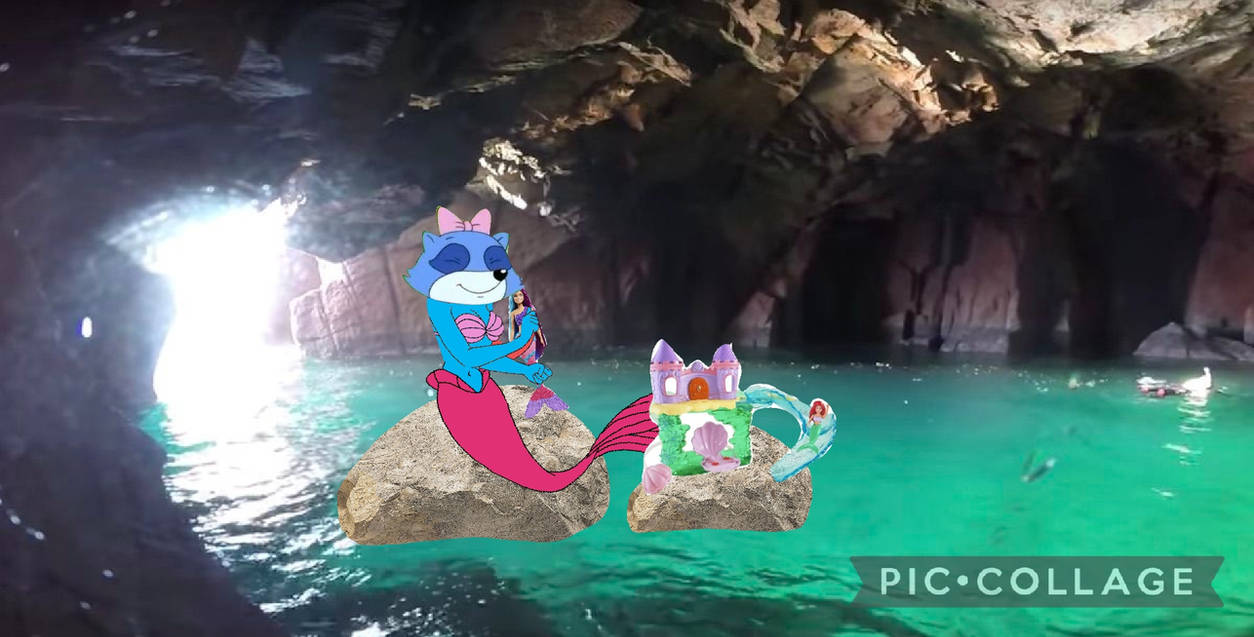 Pinch Raccoon plays with Barbie at mermaid laggoon by ...