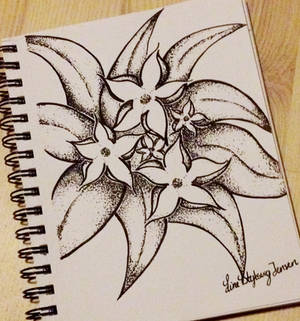 Dotted flowers  - Drawing