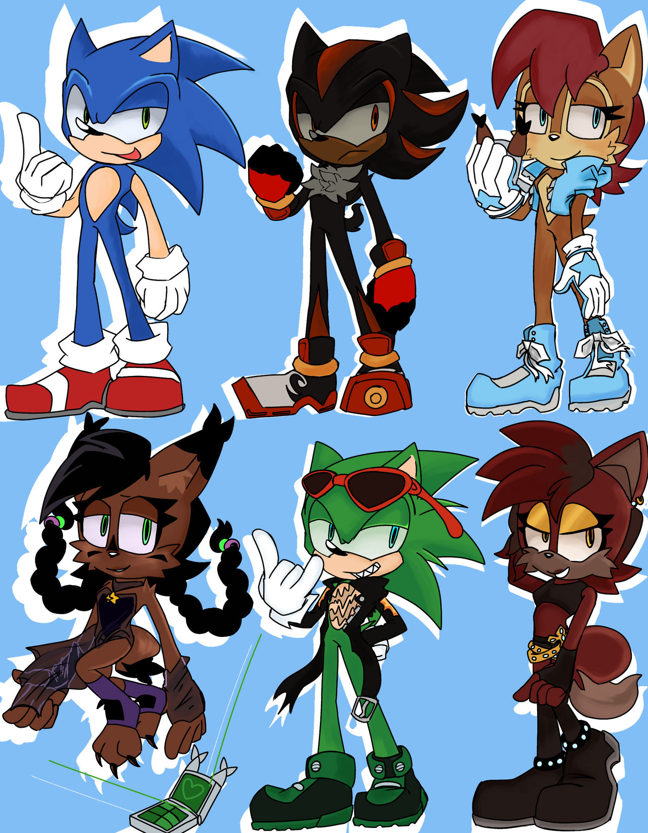 Sonic AU designs by RedWaffleCone on DeviantArt