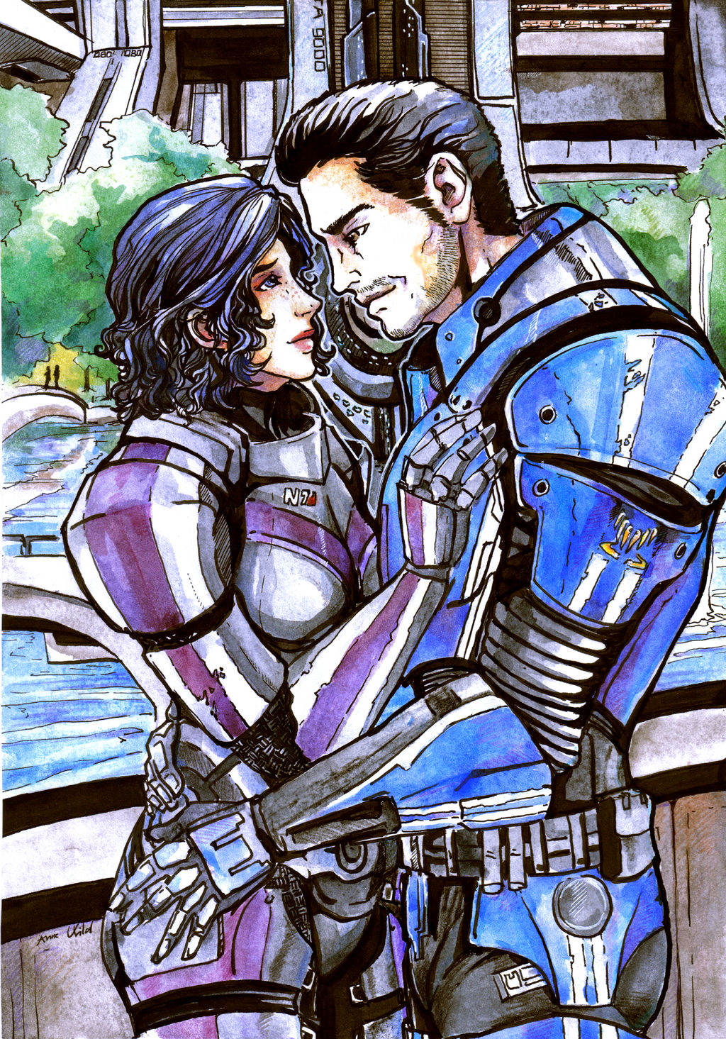 Commission - Nick Shepard and Kaidan Alenko