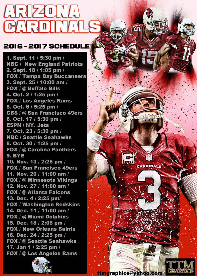 Arizona Cardinals 2016-2017 schedule by tmarried on DeviantArt Arizona Cardinals 2016-2017 schedule by tmarried on DeviantArt