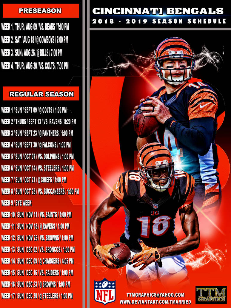 Cincinnati Bengals Schedule 2019 2018 2019 Season Schedule (cincinnati Bengals) by tmarried on Cincinnati Bengals Schedule 2019 2018 2019 Season Schedule (cincinnati Bengals) by tmarried on
