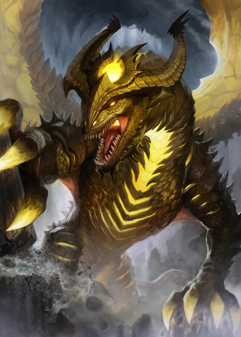 Dragonvault Gold Dragon Card Art by KylePunkArt on DeviantArt