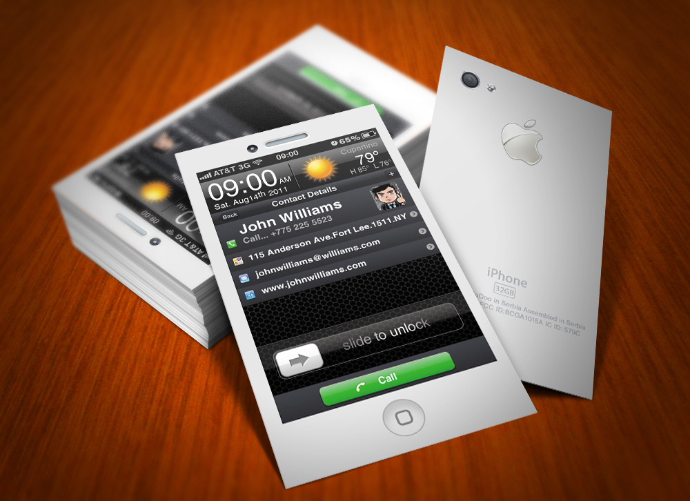 Iphone Business Card White By Cacadoo On Deviantart