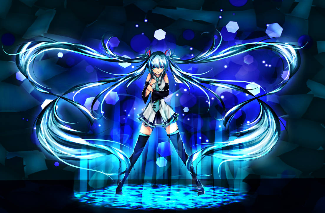 Alive - Owl City Hatsune Miku blue Wallpaper by MelodyGlow