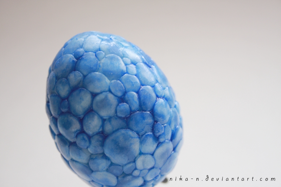 Blue Agate Dragon Egg sculpture