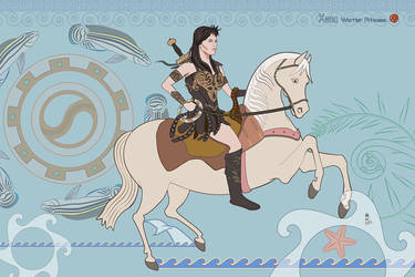 Xena on Horse, Flat color by Sunny-YunHe