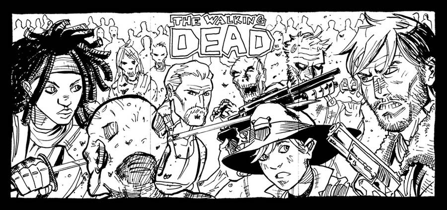 Walking Dead Sketch Cards by jessemunoz