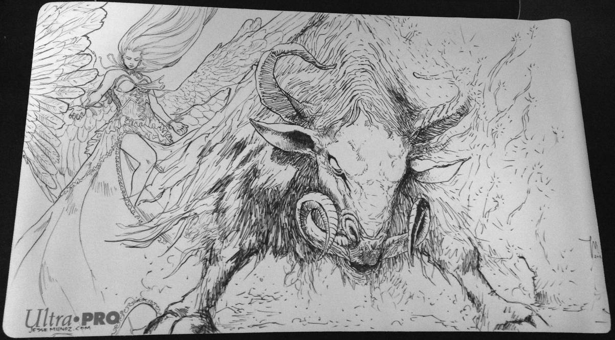 Thragtusk Restoration Angel Playmat by jessemunoz