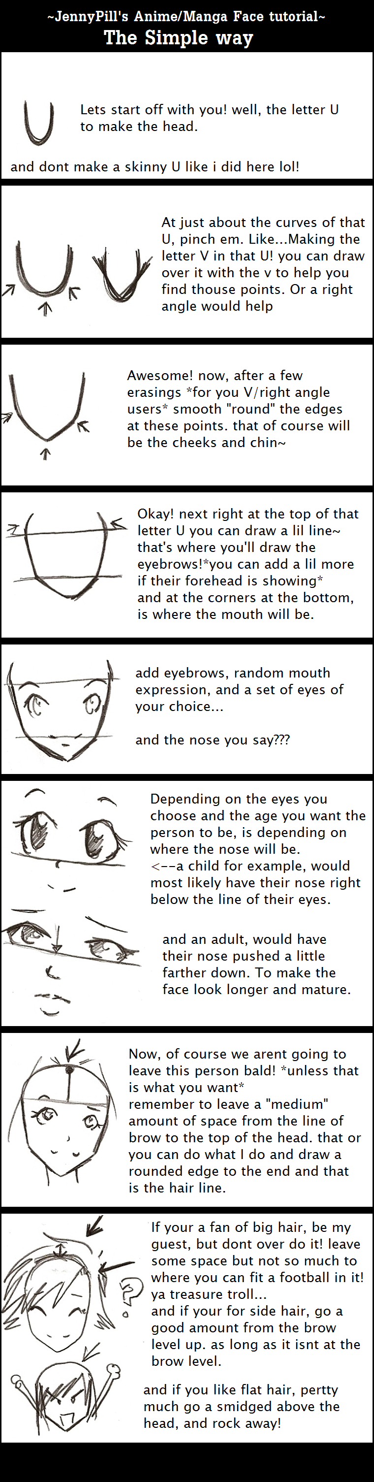 How to draw Anime Face tutoria