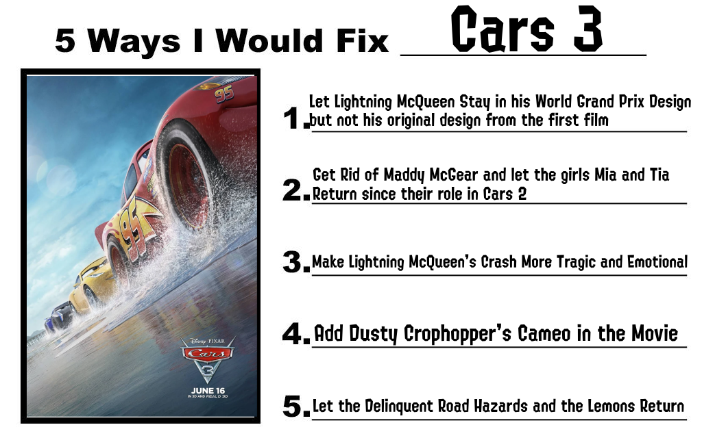Cars Deviantart Script 5 Ways I Would Fix Cars 3 by sheepman5003 on DeviantArt