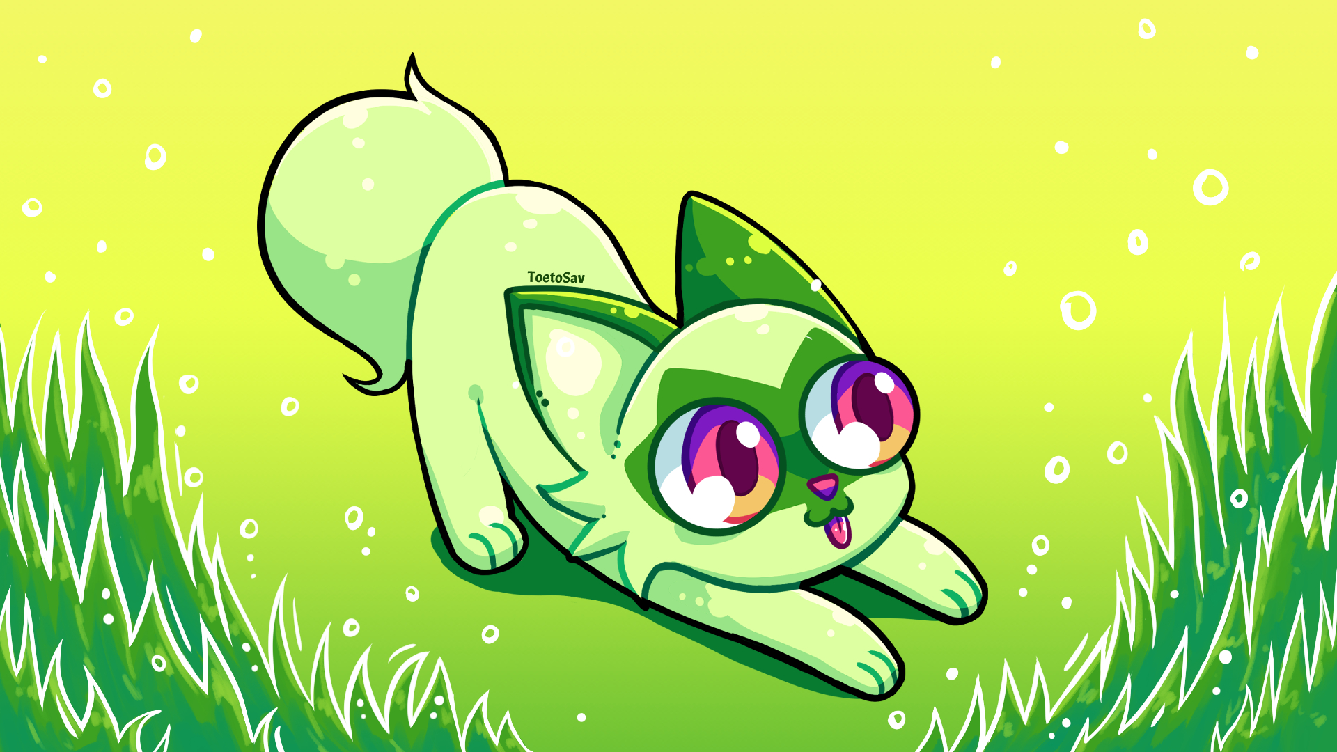 Pokemon Wallpaper Sprigatito by SavielArt on DeviantArt