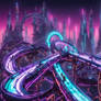 Cyberpunk Anime Rollercoaster