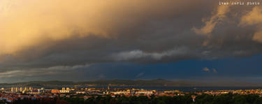 Morning sky over the town