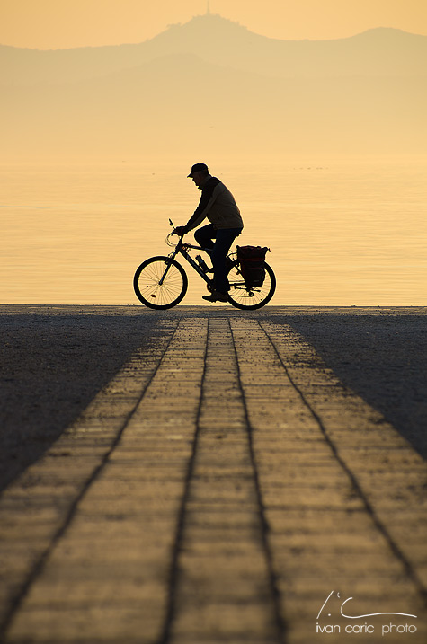 Riding the bike...