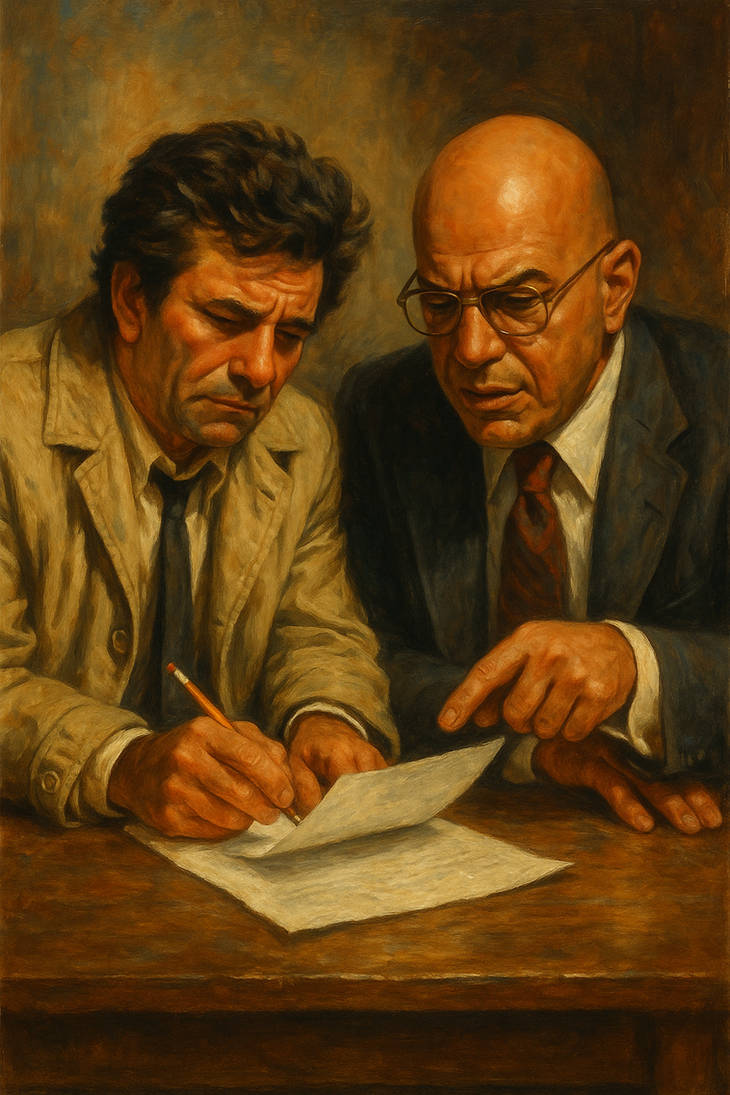 Columbo and Kojak compare notes by PlexPosters on DeviantArt