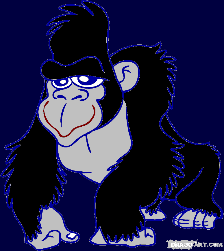 How-to-draw-a-gorilla-cartoon-gorilla-step-7 1 000