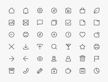 Square Line Ui Icons