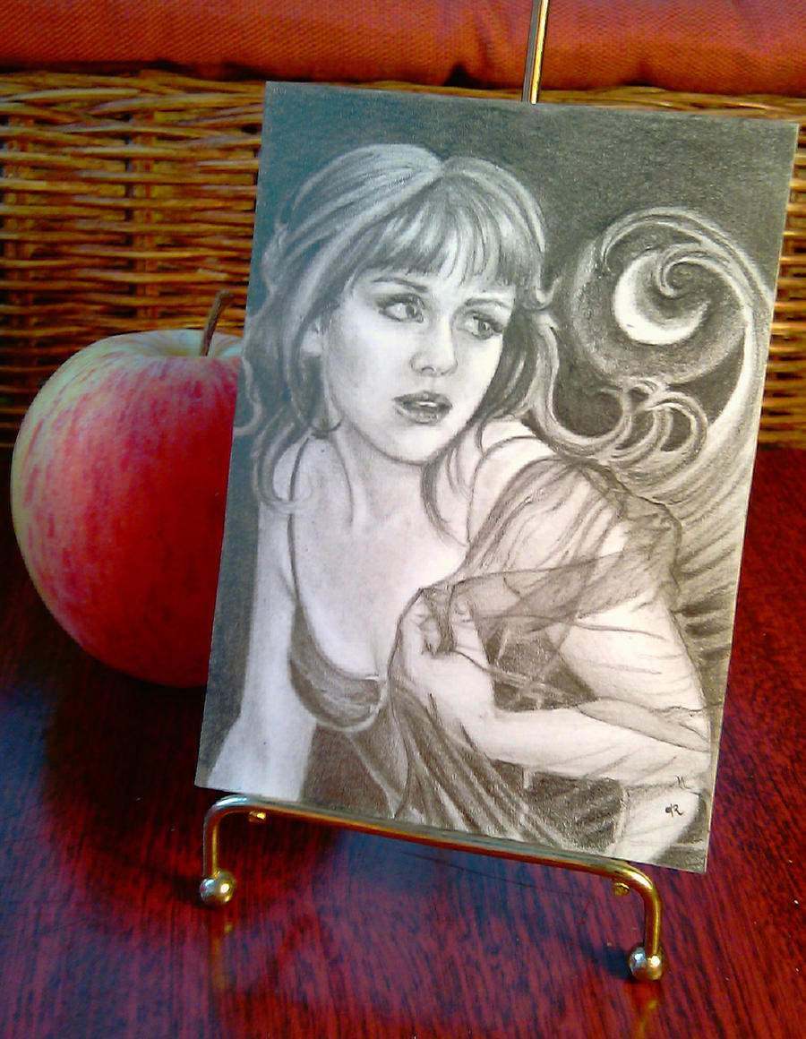 She rides with the moon ACEO