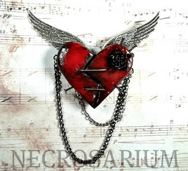 Cupid's Dying Heart Brooch