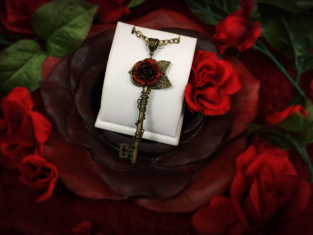 Red Rose Key Necklace by Necrosarium on DeviantArt