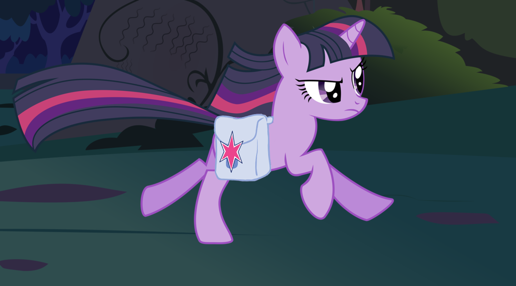 Twilight Sparkle running in forest