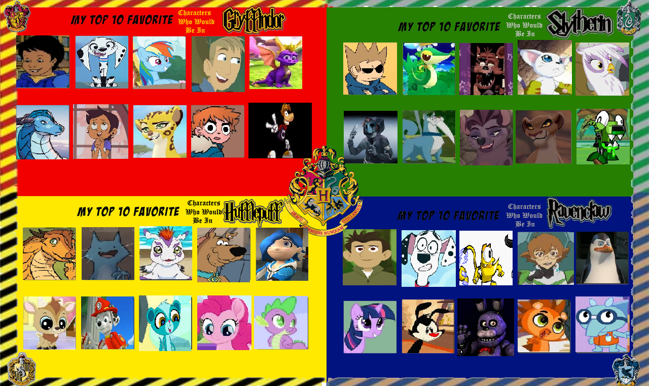 My Favorite Characters In Their Hogwarts Houses by blizzardlizzard345
