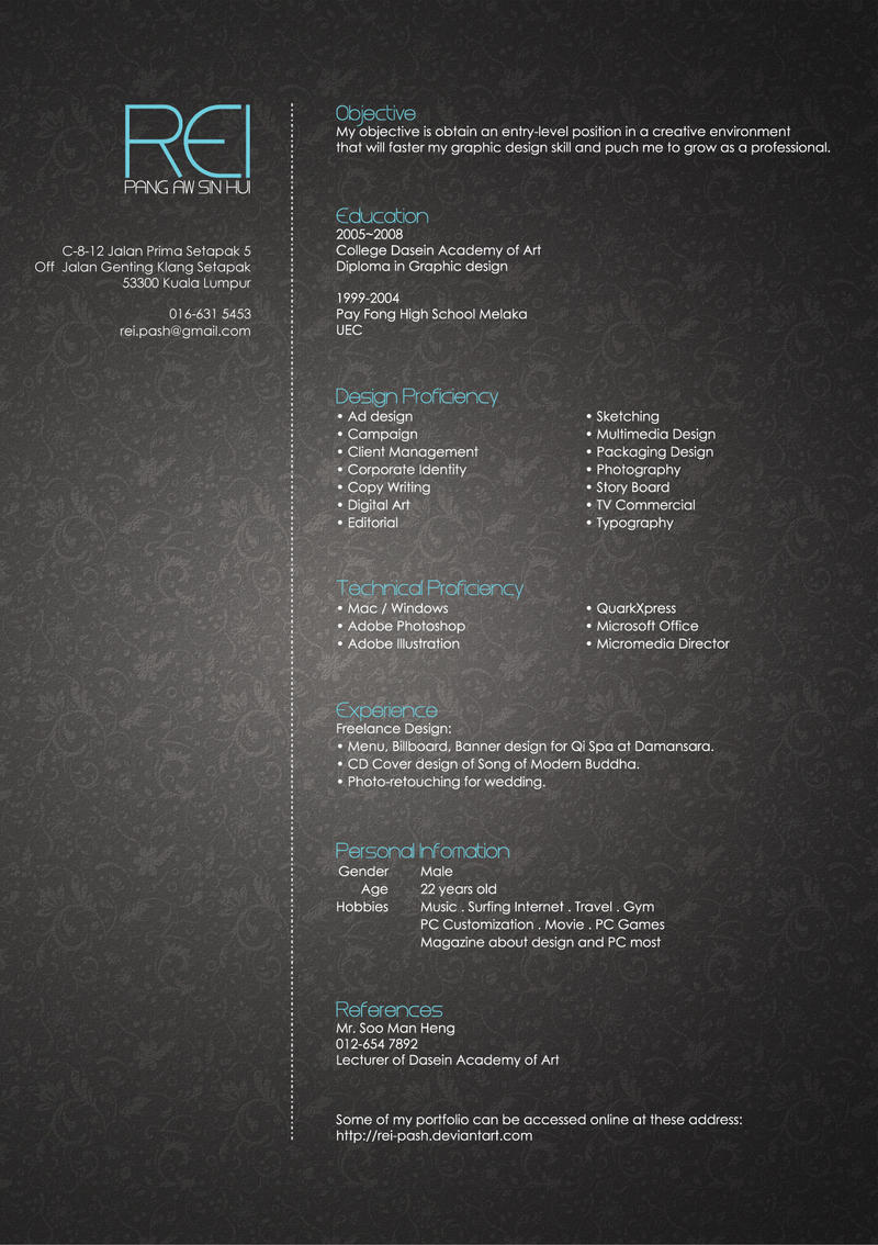 Rei's Resume by Rei-pash