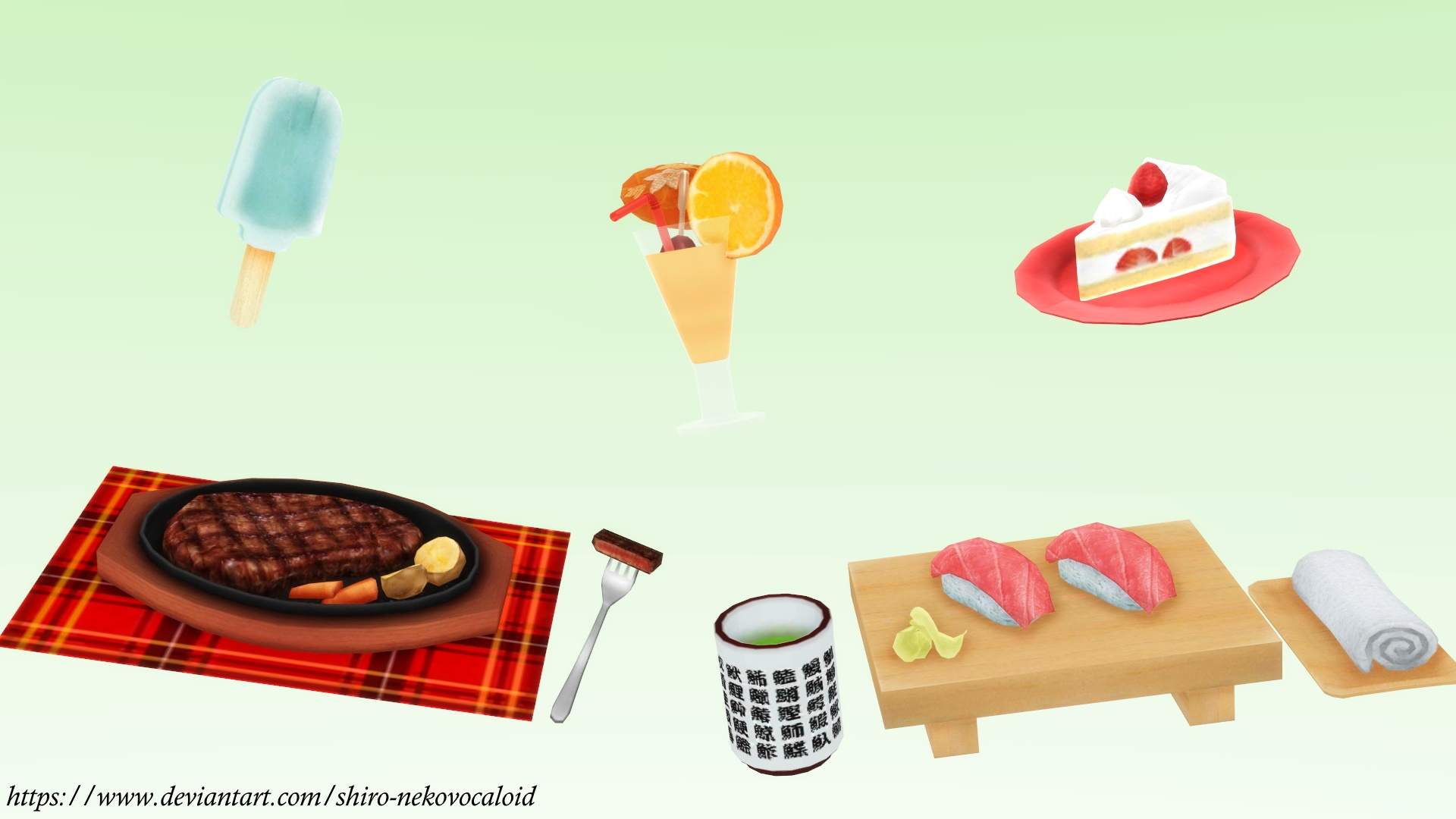 Sushi set pack! MMD download by Hack-Girl on DeviantArt