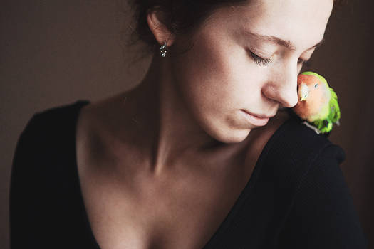 girl and bird