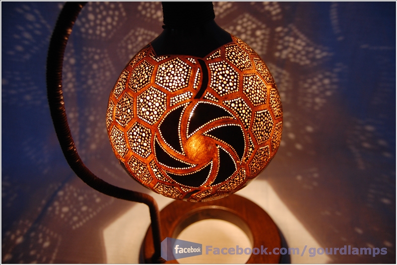 Handmade Gourd Lamp by Gourdlight