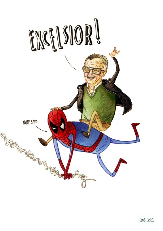 Stan Lee and Spidey by dsb