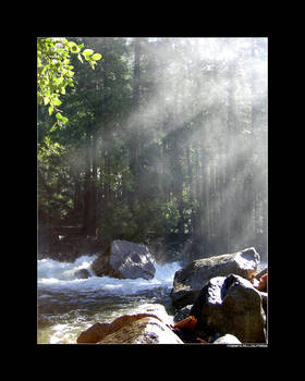 Water sprays and light