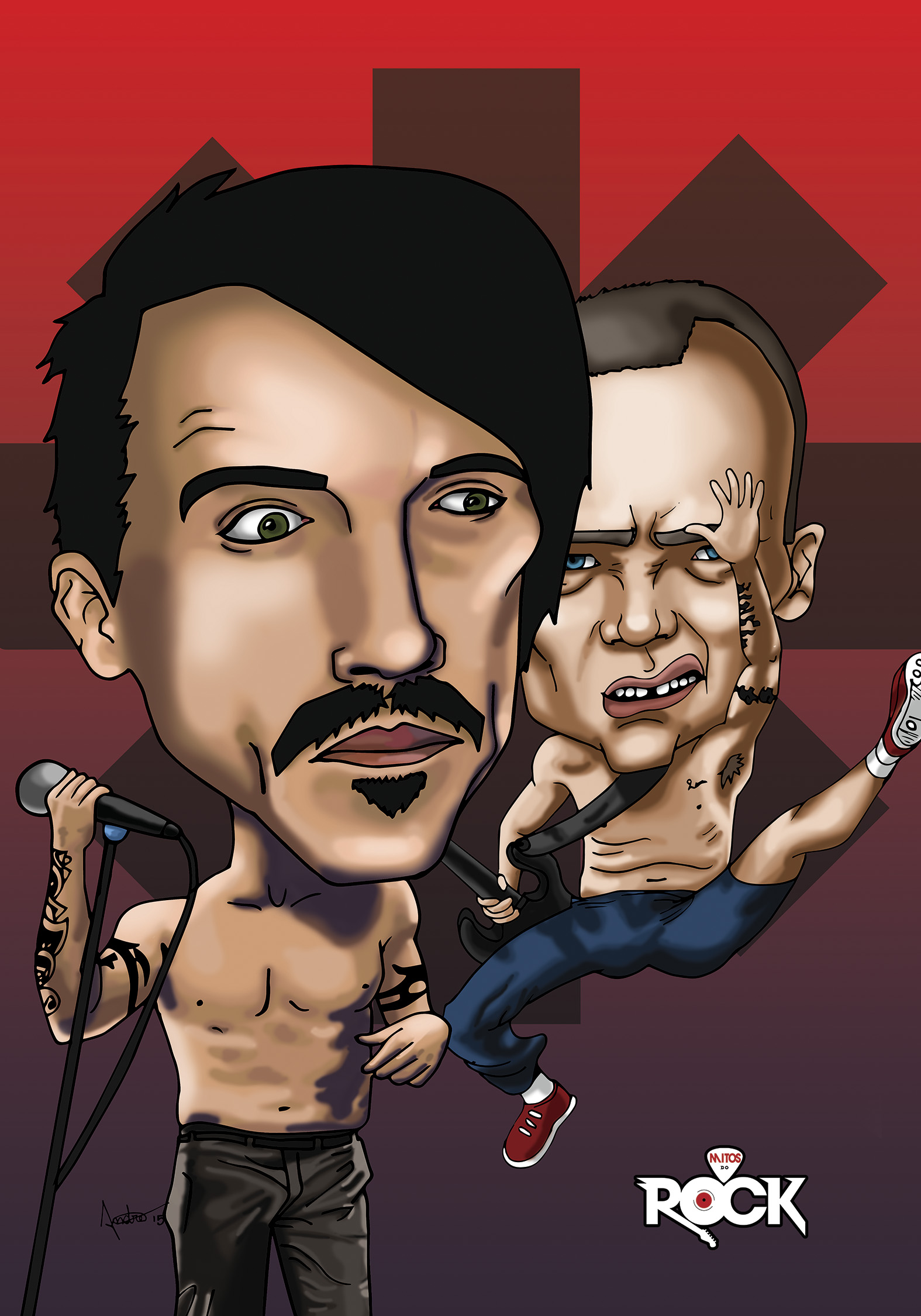 RED  HOT CHILI PEPPERS CARICATURE