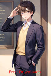 School Cute Anime Boy