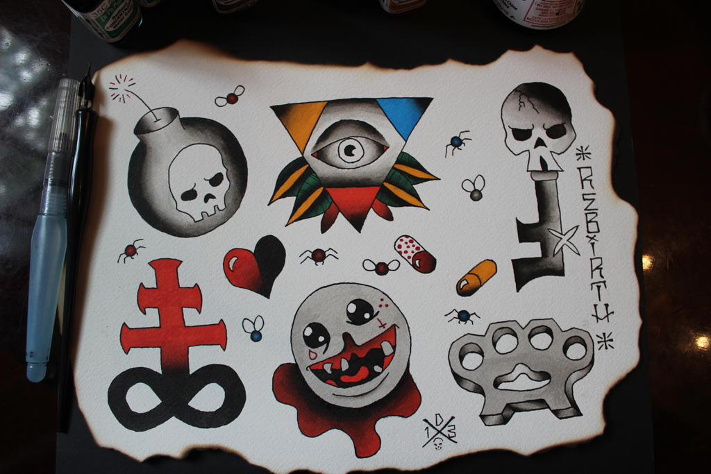 The Binding of Isaac Rebirth Tattoo Flash by Deep13Art on DeviantArt
