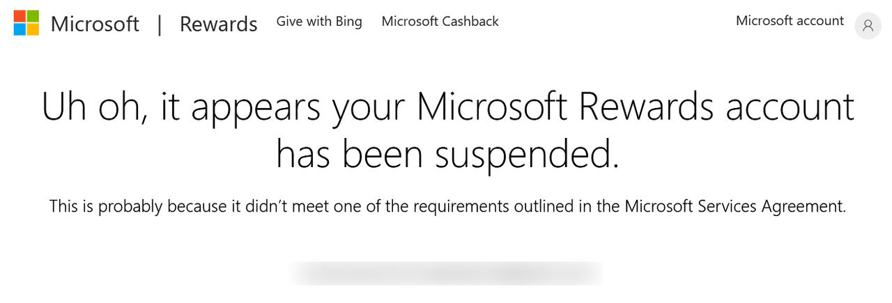 Microsoft Rewards Account Suspended Solution by SixPennywise on DeviantArt