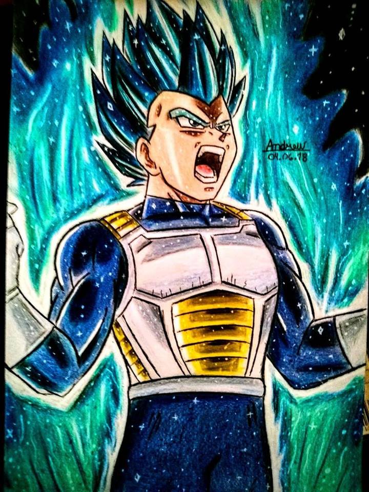 Como Desenhar o Vegeta SSJ3 Blue de Dragon Ball Super 